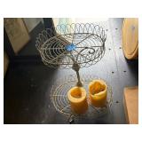 TWO TIER STAND WITH CANDLES