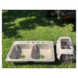 STAINLESS STEEL DOUBLE SINK, CAT CRATE