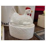 WHITE HEN ON NEST / BASKET
