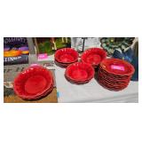 RED DISHES LOT