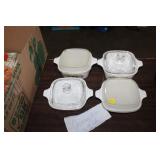 FOUR CORNINGWARE SPICE OF LIFE DISHES