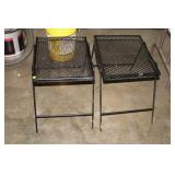 TWO WROUGHT IRON PATIO TABLES