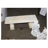 GARDEN DECOR BENCH AND FIGURES