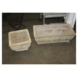 TWO CONCRETE PLANTERS