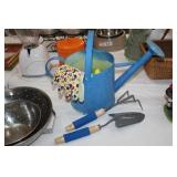 WATERING CAN, GLOVES, TOOLS
