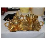 TEA POT, TRAY, ICE BUCKET