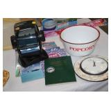ROLLDEX, POPCORN BOWL, CLOCK, ETC.