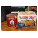 VINTAGE PRINCE ALBERT AND SHREDDED WHEAT TINS