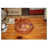 PINK GLASS EAGLE ON NEST