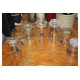 LOT OF GLASS CANISTERS