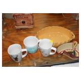 MUGS, BAKING DISH, ETC.