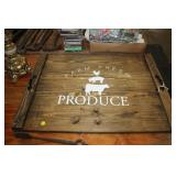 WOODEN PRODUCE SIGN/TRAY, 30X22"