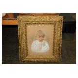 ANTIQUE FRAMED PRINT, 27X32"