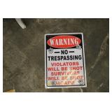 NO TRESPASSING METAL SIGN