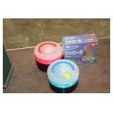 LOT OF BLANK DVDS AND CDS