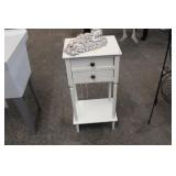 TWO DRAWER TABLE AND ANGEL DECOR, 15X12X32"