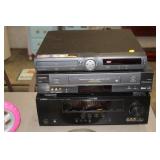 DVD PLAYER, VCR, YAMAHA RECEIVER