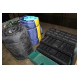 TWO SLEEPING BAGS AND TACKLE BOX