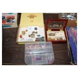 VARIOUS JEWELRY AND PINS, BLUEGRASS BELT BUCKLE