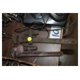 TWO PIPE WRENCHES