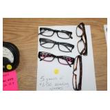 FIVE PAIR OF READING GLASSES