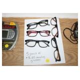 FIVE PAIR OF READING GLASSES