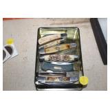 TIN OF POCKET KNIVES