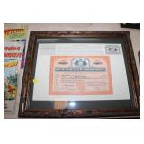 PENNSYLVANIA RAILROAD COMPANY FRAMED STOCK