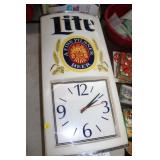 MILLER LITE LIGHTED CLOCK, 12X24