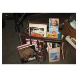 MAGAZINE RACK & BOOKS