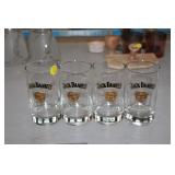 4 JACK DANIELS GLASSES