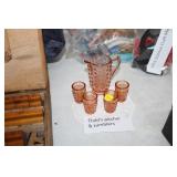 CHILDS GLASS PITCHER & TUMBLERS