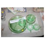 GREEN DEPRESSION GLASSWARE