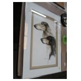 FRAMED DOG PRINT, 19X25