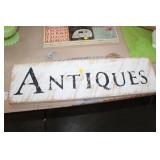ANTIQUES WOODEN SIGN, 7X27