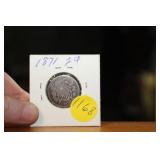 1871 2 CENT PIECE