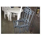 4 METAL PATIO CHAIRS