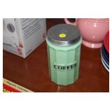 JADEITE GLASS COFFEE JAR