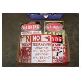 BOX OF VARIOUS METAL SIGNS