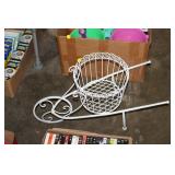 SMALL METAL WHEELBARROW PLANTER