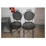 PAIR OF WROUGHT IRON CHAIRS