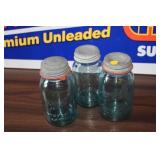 3 BLUE JARS