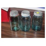 3 BLUE JARS