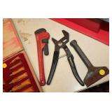 PIPE WRENCH,PLYERS,CHIESEL