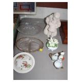 LOT OF GLASSWARE & FIGURES