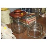 GLASS COUNTER JAR & CHEESE DISH