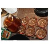 LOT OF AMBER GLASSWARE