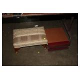 LOT OF RECORDS & OTTOMAN