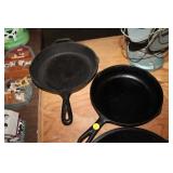 2 CAST IRON SKILLETS,LODGE,ETC