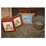 METAL BUCKET & FRAMED DECOR